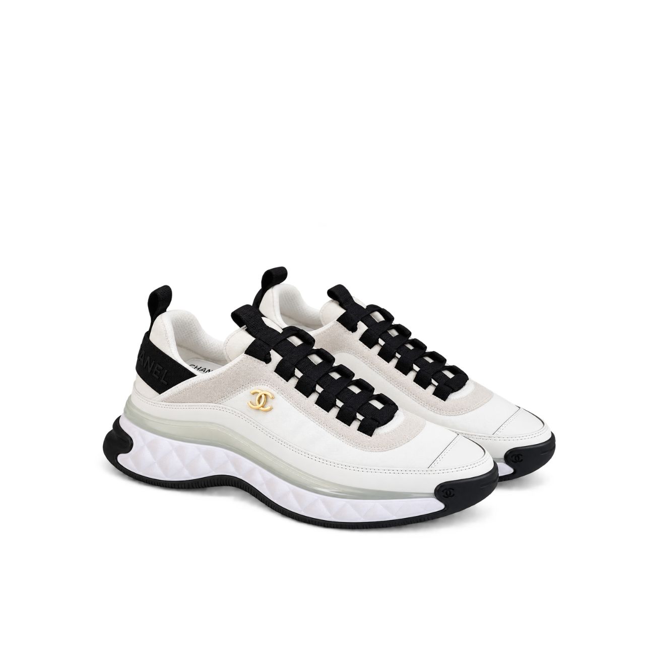 Chanel Velvet Sneakers Ivory And Black G35617
