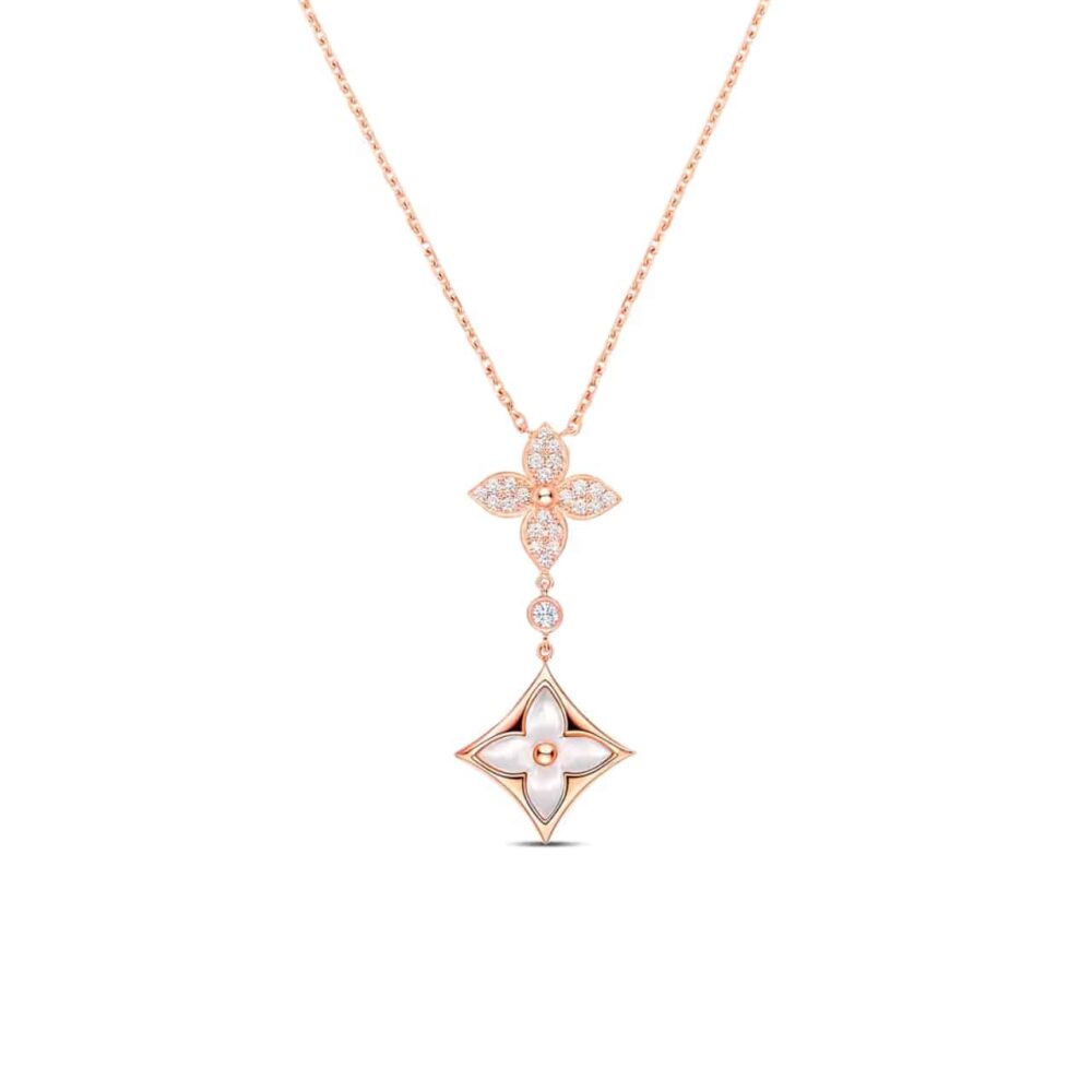 Louis Vuitton Color Blossom Double Star Necklace Q94676