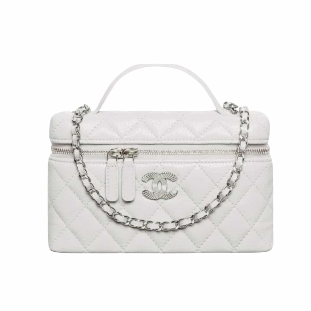 Chanel 25C Matelasse Vanity White 19Cm