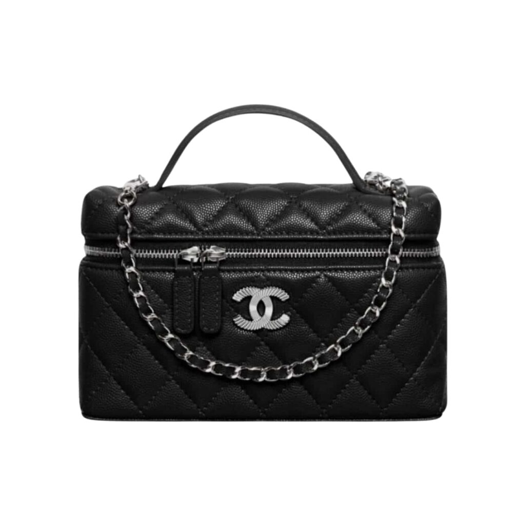 Chanel 25C Matelasse Vanity Black 19Cm