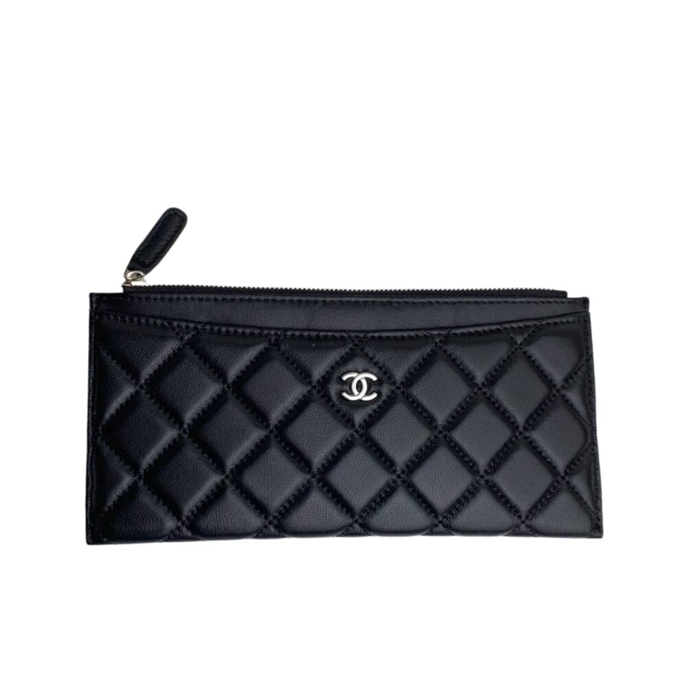 Chanel Classic Zip Pouch Wallet Black 22Cm