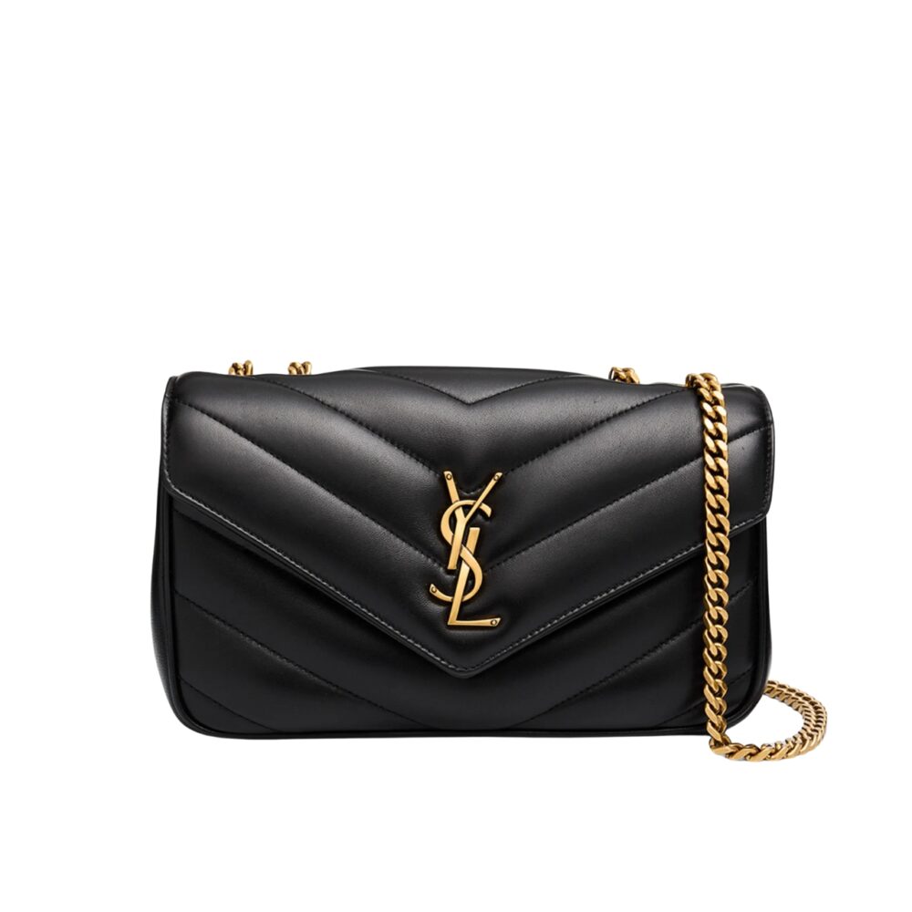 Saint Laurent Loulou Small In Matelassé Black 24Cm 801437AAEAX1000