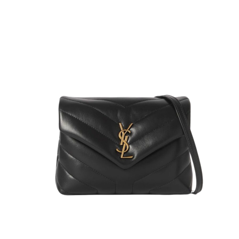 Saint Laurent Loulou Toy Strap Bag In Quilted Y Black With Bronze Toned Metal Hardware 20Cm 678401DV7071000
