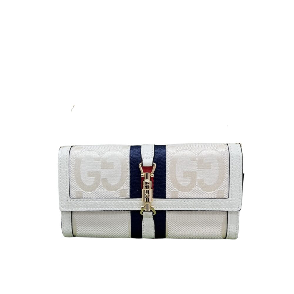 Gucci Jackie 1961 Chain Wallet Beige And Ebony GG 19CM 652681 HUHHG 8565