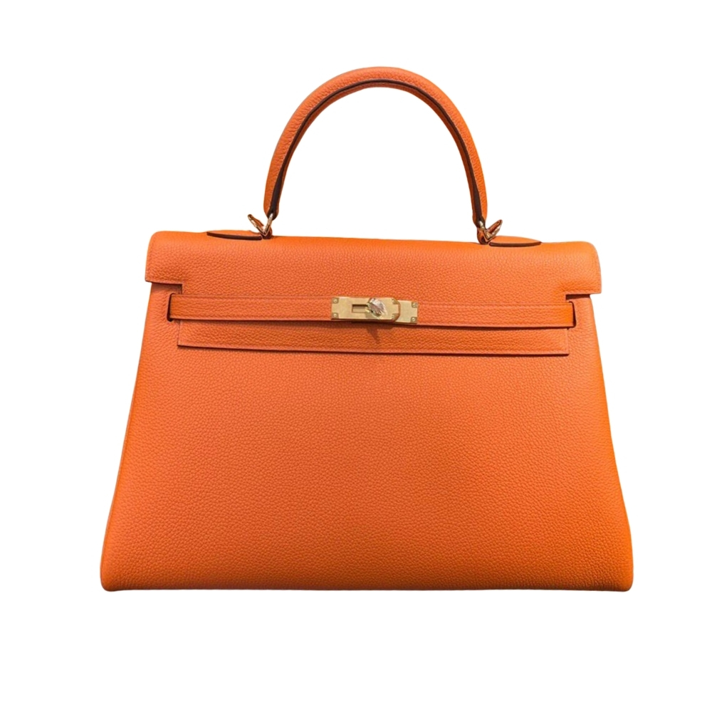 Hermes Kelly Gold Hardware Orange Epsom 35Cm
