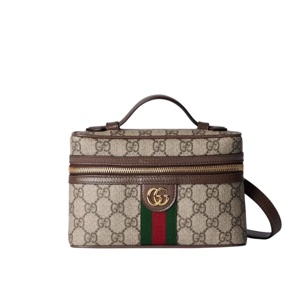 Gucci Ophidia Small Vanity Bag Beige And Dark Brown 18Cm 816357 96IWG 8745