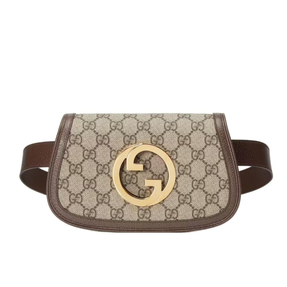 Gucci Blondie Belt Bag GG Supreme Beige Ebony 90Cm 703807 K9GSG 8358
