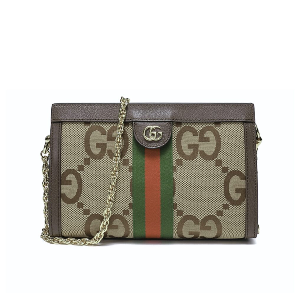 Gucci Ophidia Jumbo GG Small Shoulder Bag Camel And Ebony 26Cm 503877 UKMIG 2570