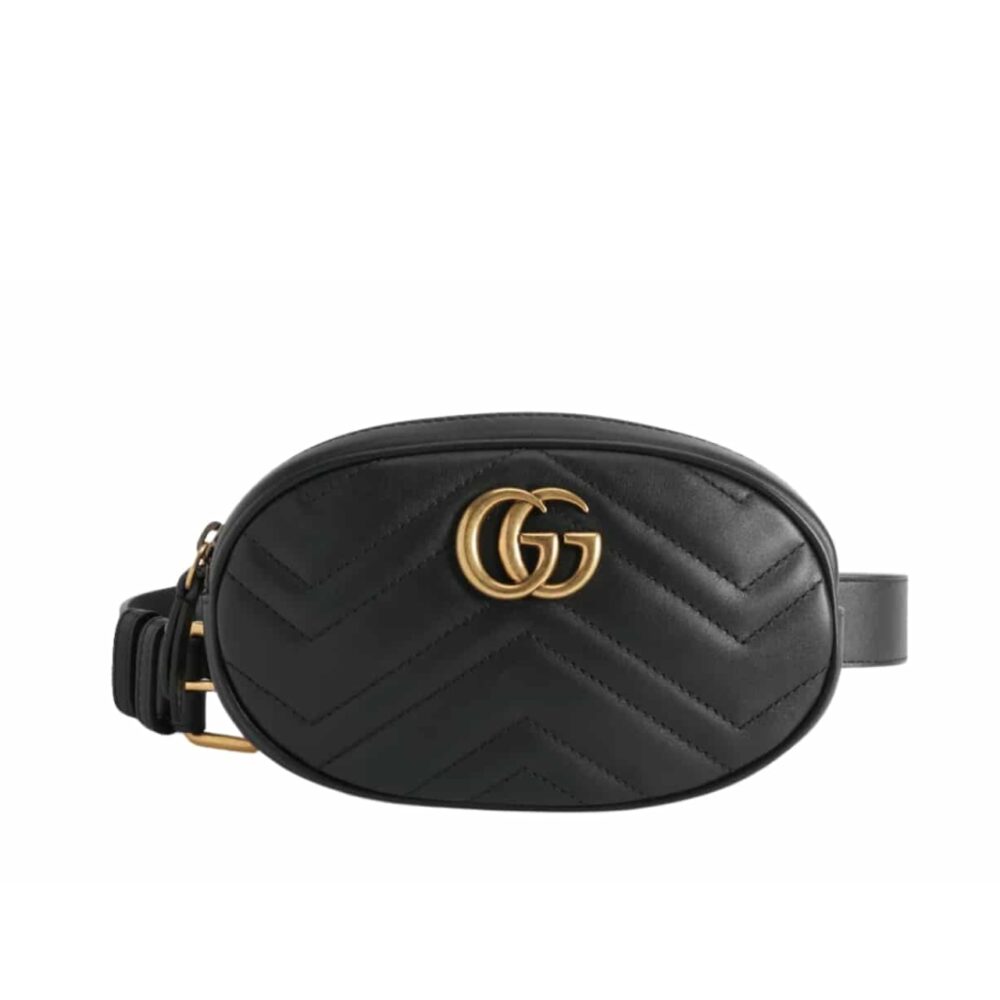 Gucci GG Marmont Matelasse Belt Bag Black 18Cm