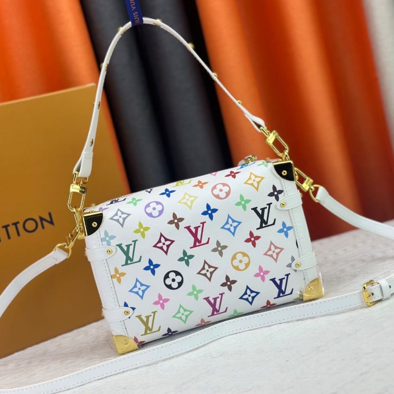 Louis Vuitton X Takashi Murakami Side Trunk MM Multicolore Blanc 23Cm M14046 - Image 5