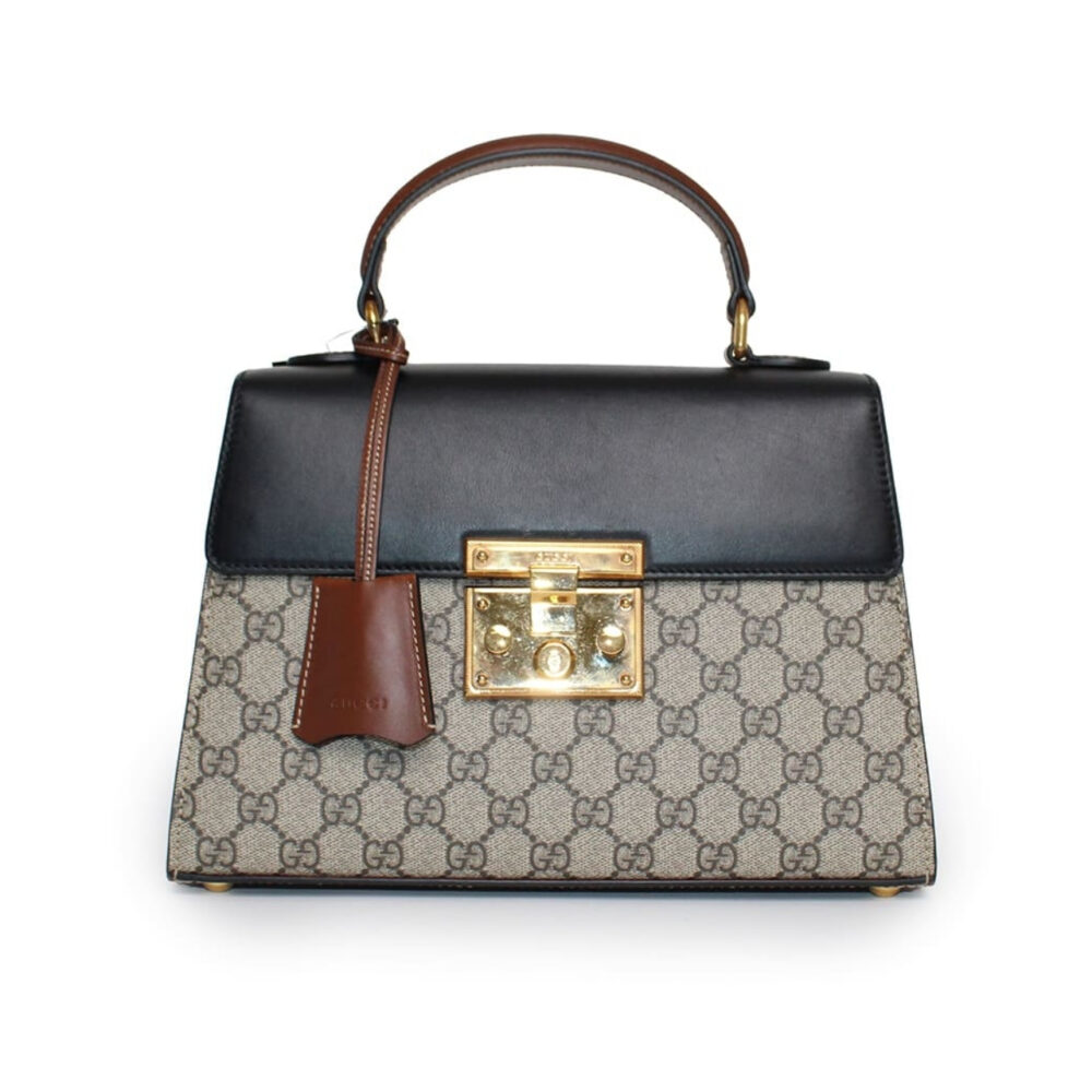 Gucci Padlock GG Supreme Top Handle Black 28Cm