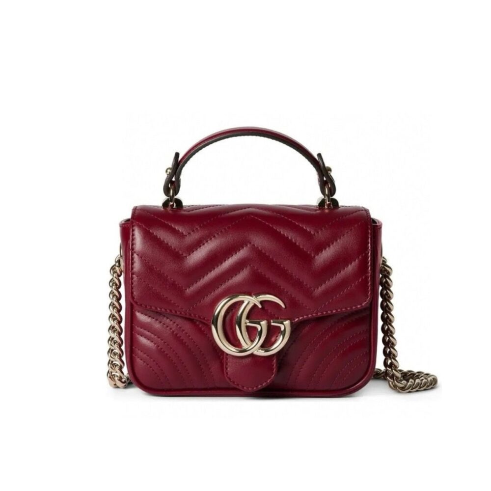 Gucci GG Marmont Mini Top Handle Bag Red 17Cm 811238 AAECK 6207