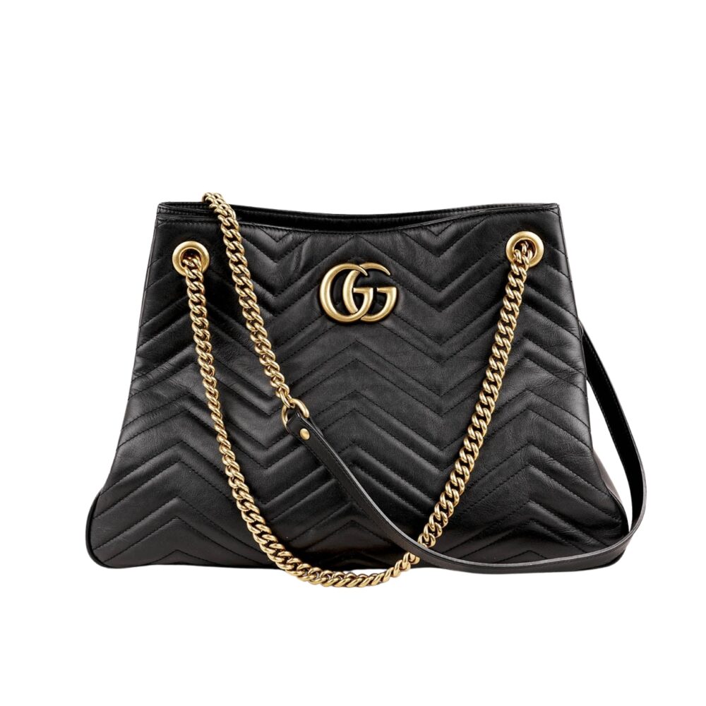 Gucci GG Marmont Shoulder Bag Black 32Cm 453569 DRW1T 1000