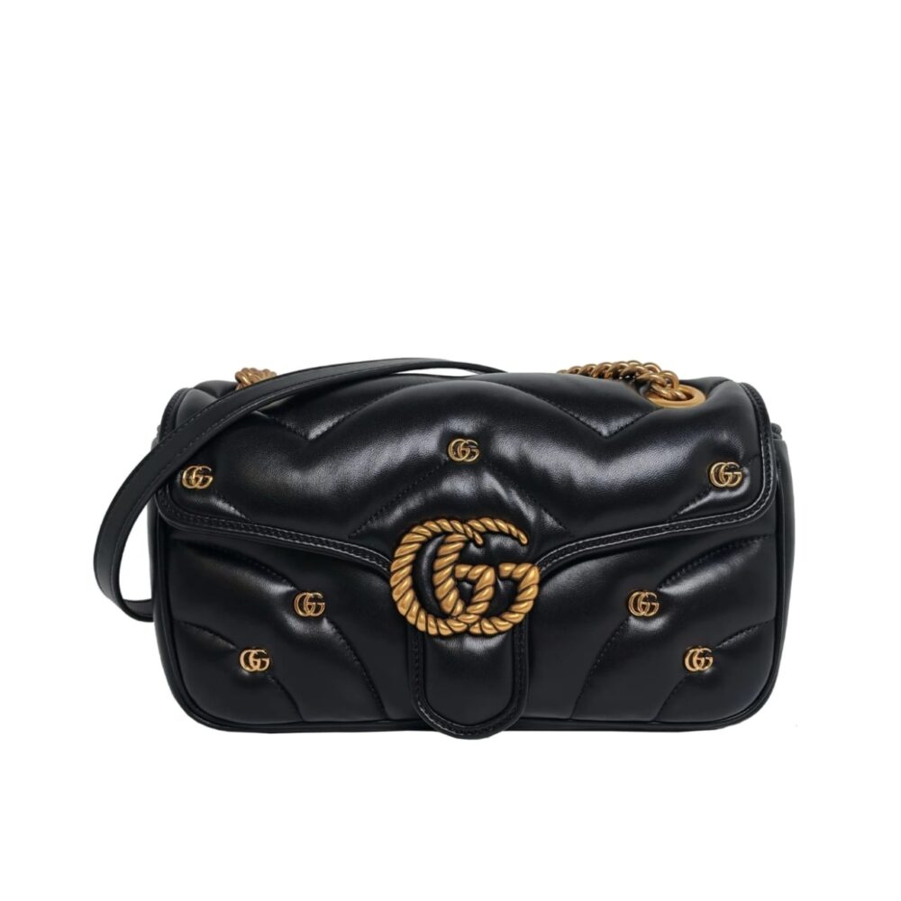 Gucci GG Marmont Small Shoulder Bag Black 26Cm 443497 AACPG 1000