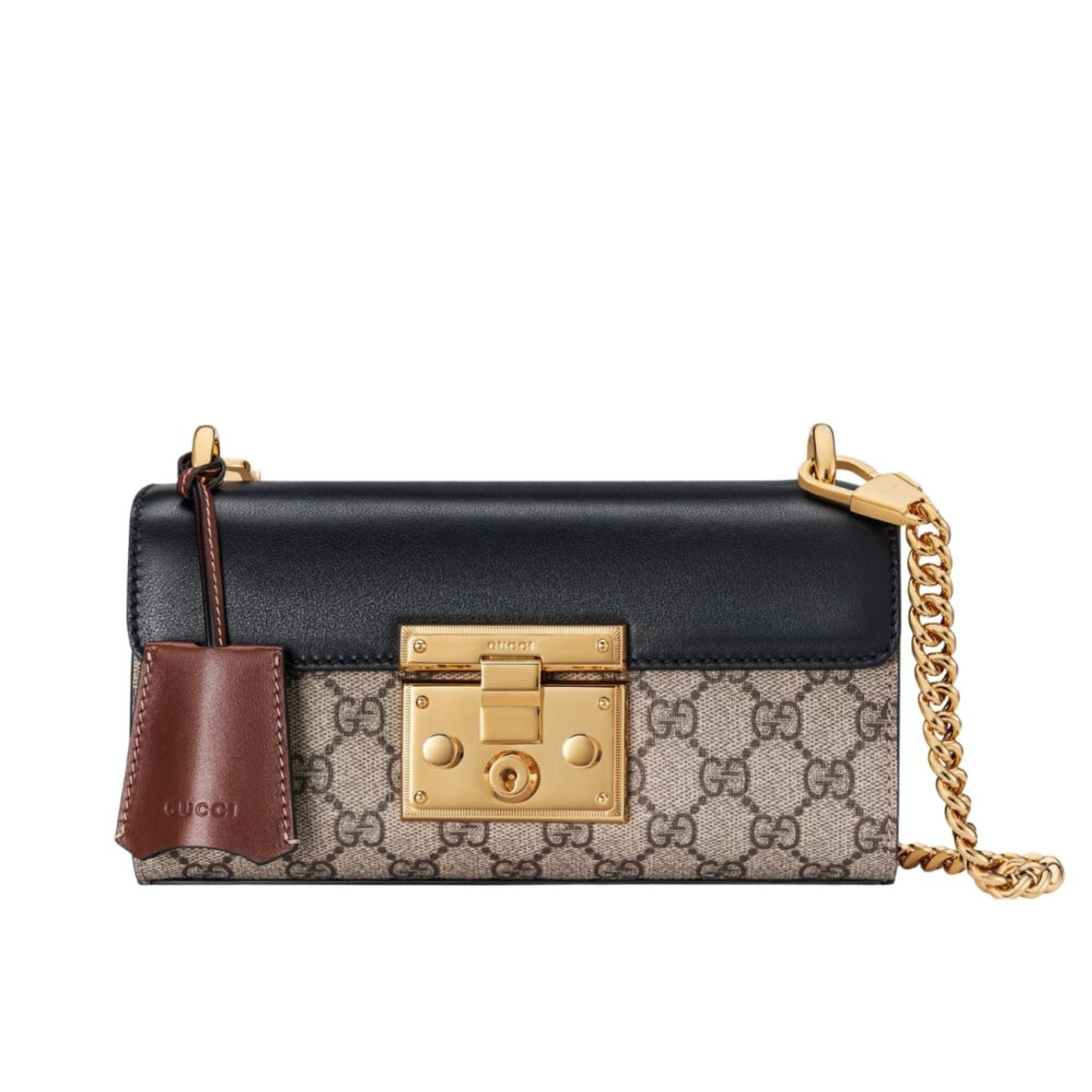 Gucci Padlock Small Shoulder GG Supreme Canvas Black 22Cm 735103 KLQJG 9785