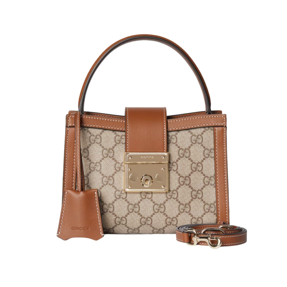 Gucci Padlock Small Top Handle Bag Beige And Dark Brown 20Cm 841653 FAD6L 9758
