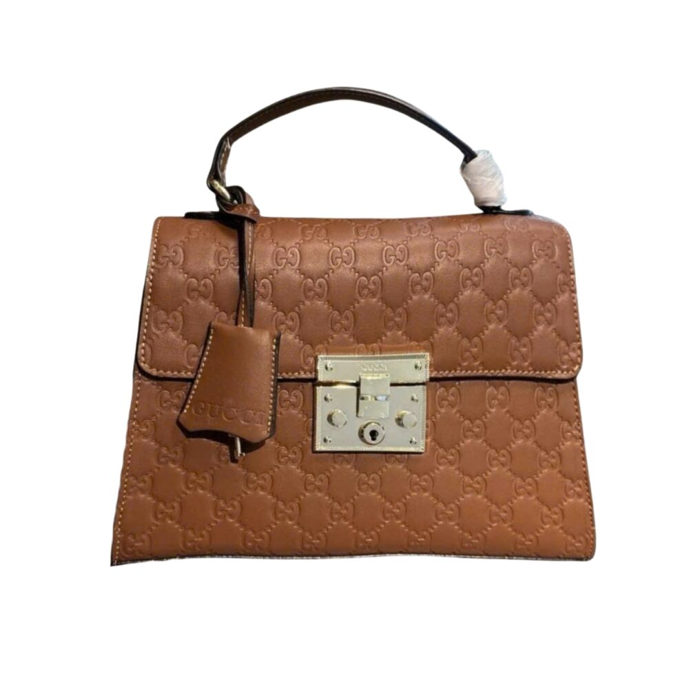 Gucci Padlock GG Supreme Top Handle Brown 28Cm