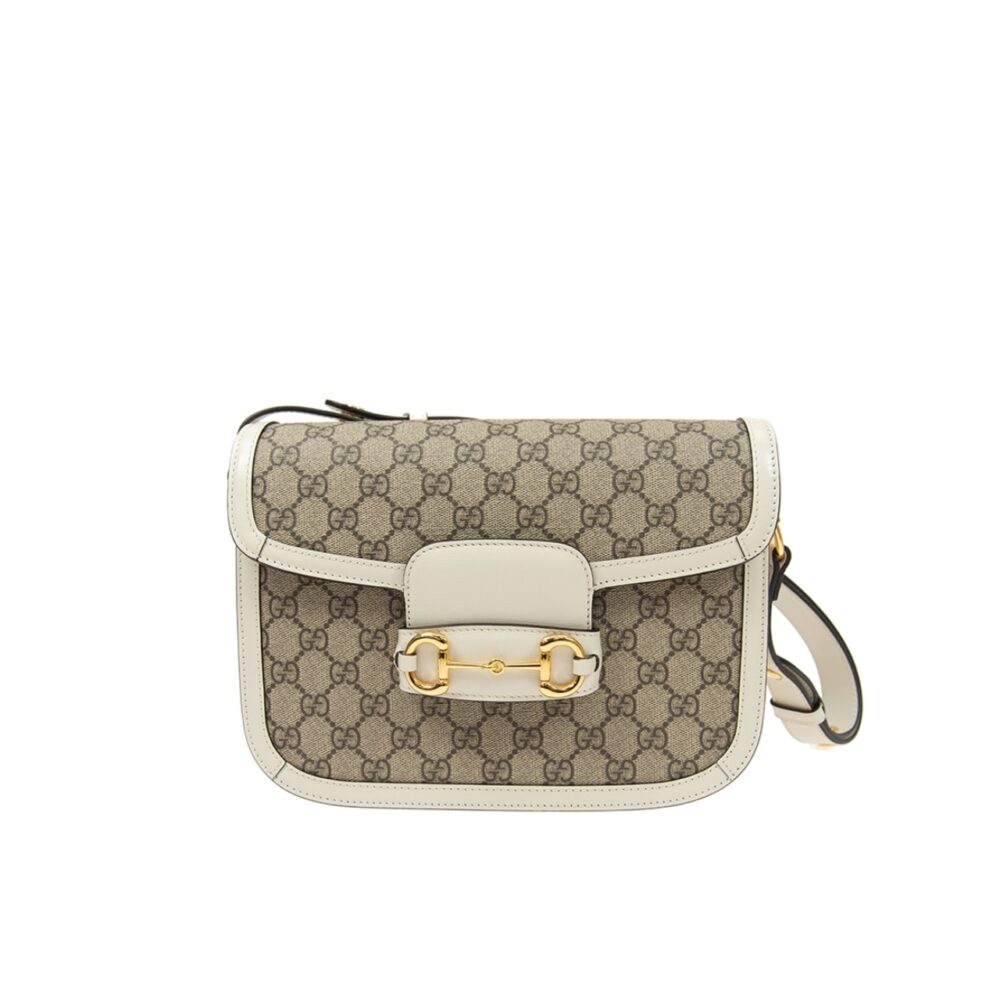 Gucci Horsebit 1955 Mini Bag Beige And White 20Cm 658574 HUHHG 9759