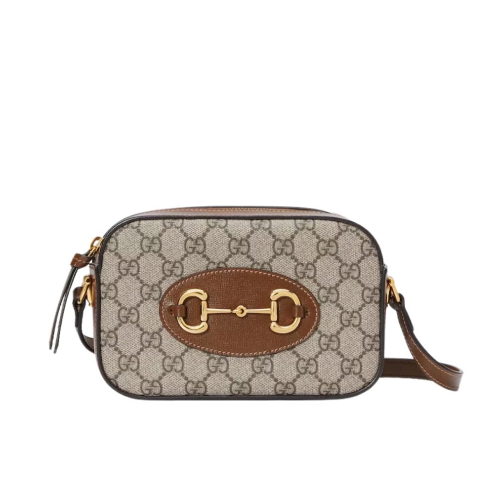 Gucci Horsebit 1955 Mini Shoulder Bag Beige And Ebony 18Cm 760196 92TCG 8563