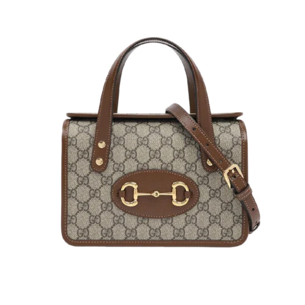 Gucci Horsebit 1955 Top Handle Bag Beige And Ebony 27Cm 645453 92TCG 8563