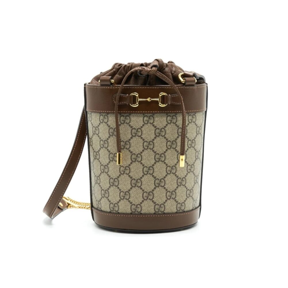 Gucci Housebit 1955 Small Bucket Bag Brown 18Cm