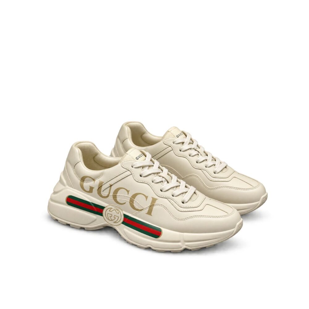 Gucci Women’S Rhyton Gucci Logo Leather Sneaker 528892 DRW00 9522