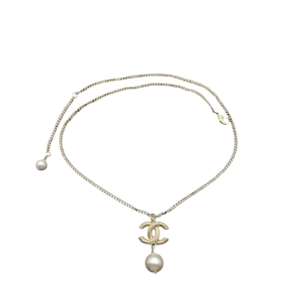 Chanel CC Pearl Gold Necklace