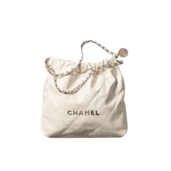 Chanel 22 Handbag White With Silver 42Cm AS3261
