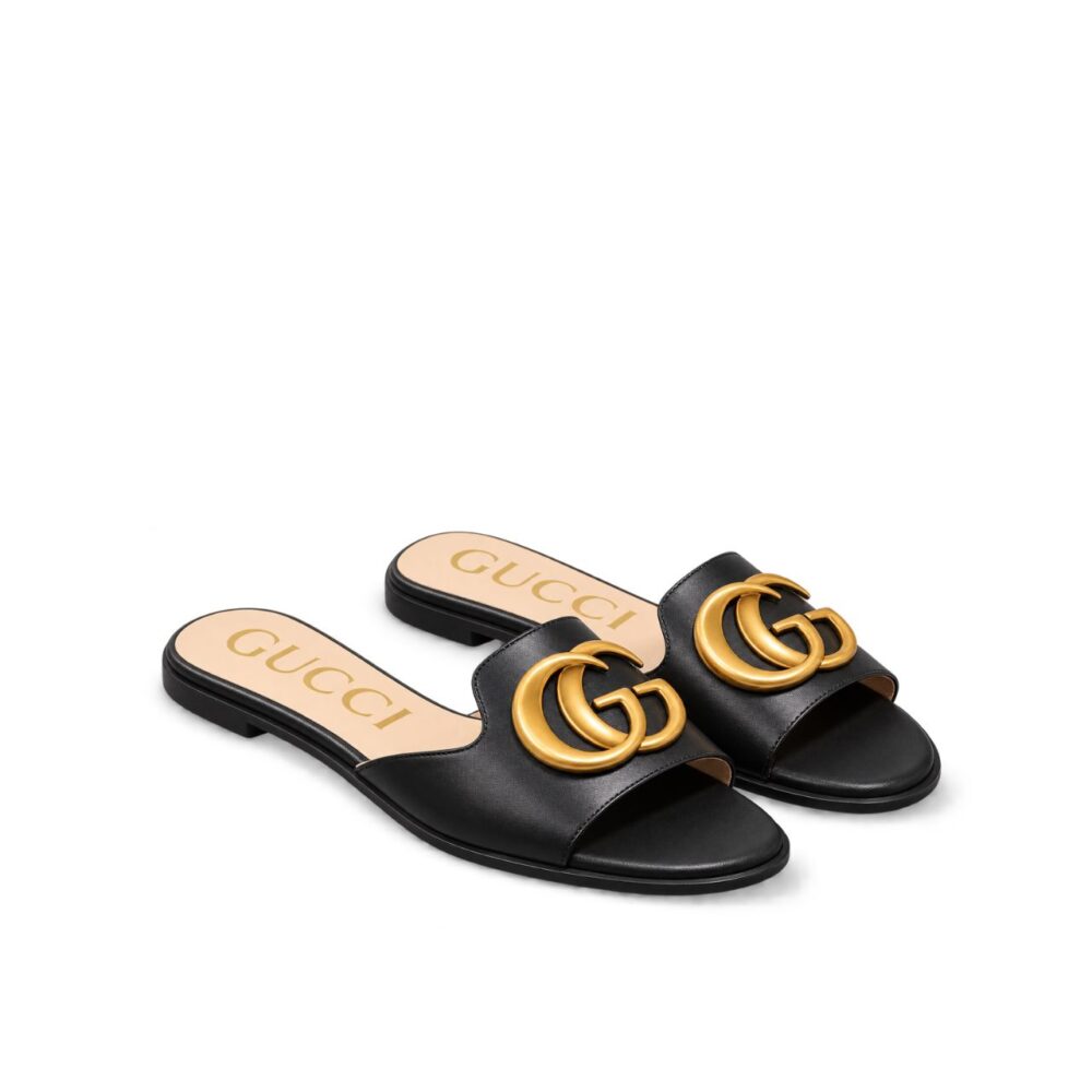 Gucci Princetown GG Slippers Leather Black