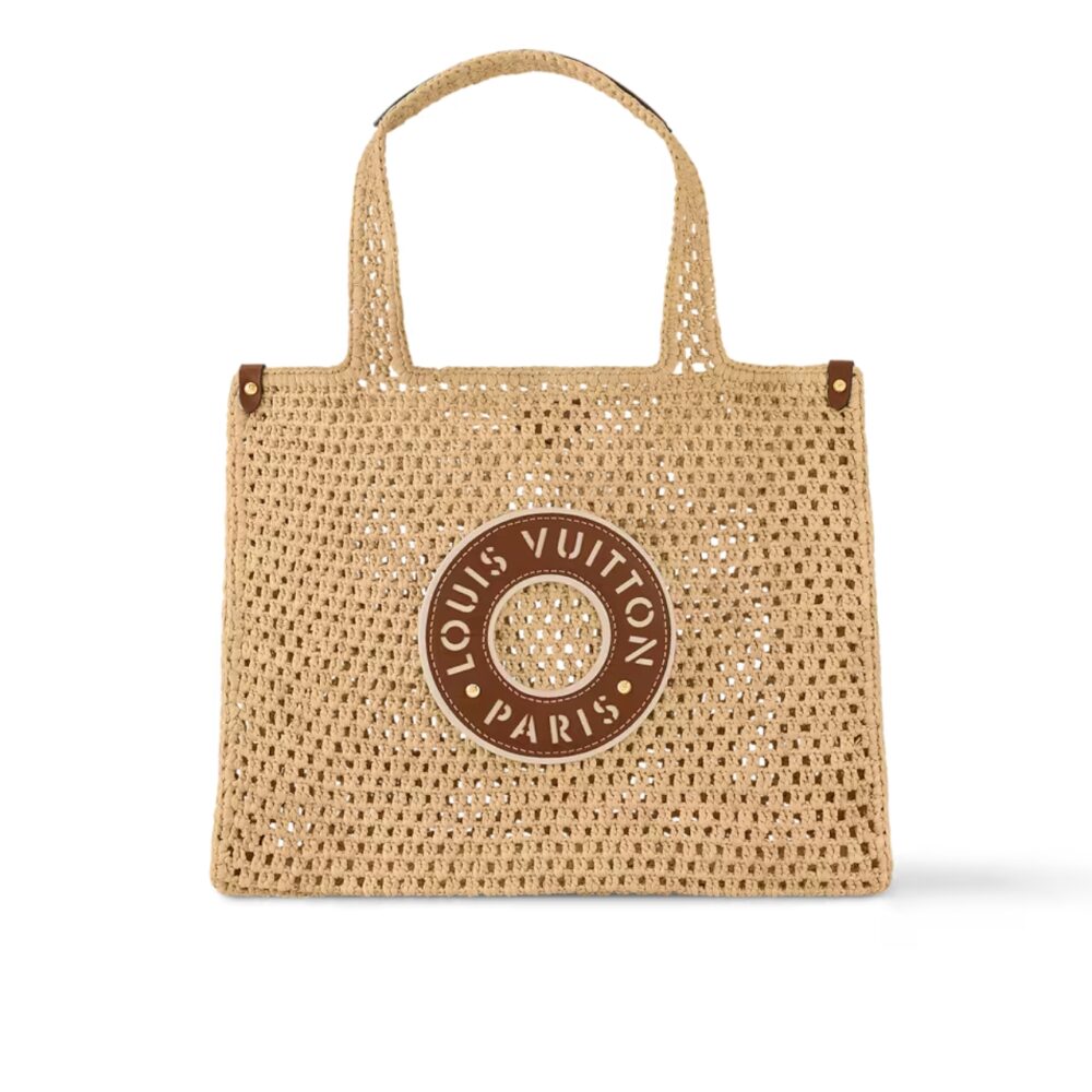 Louis Vuitton Onthego MM Natural Raffia Tan 30Cm M24723