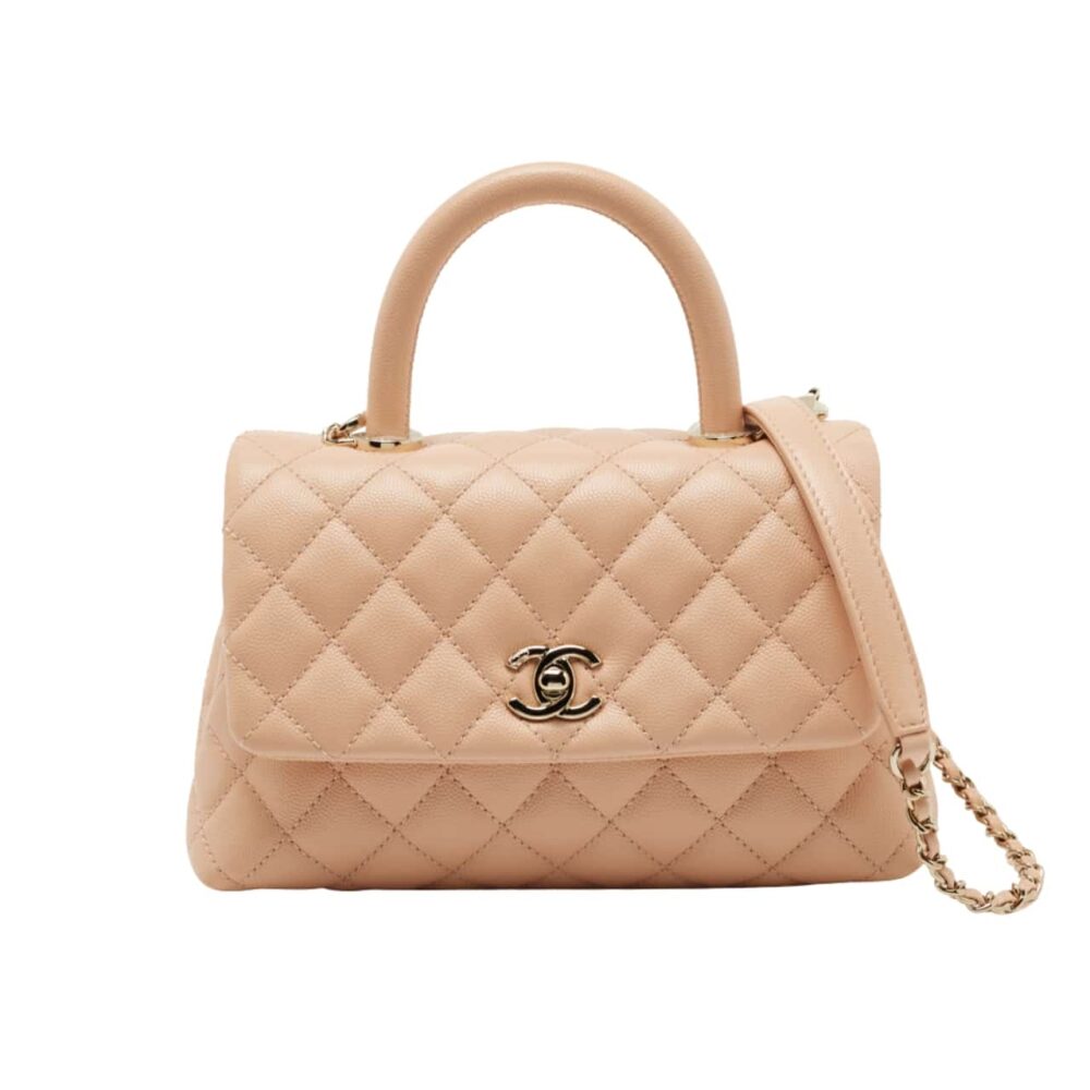 Chanel Small Coco Handle Bag Dark Beige 23Cm A92990