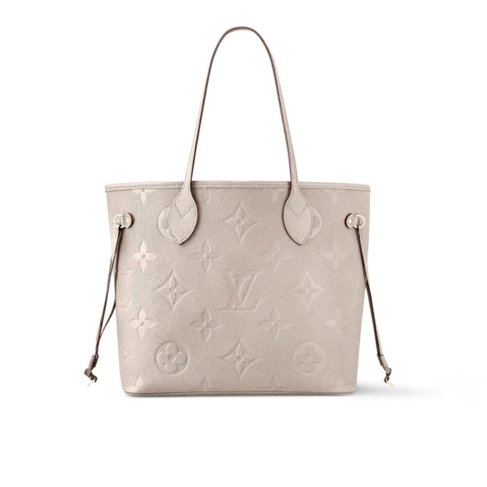 Louis Vuitton Neverfull MM Monogram Empreinte Bag Beige 32Cm