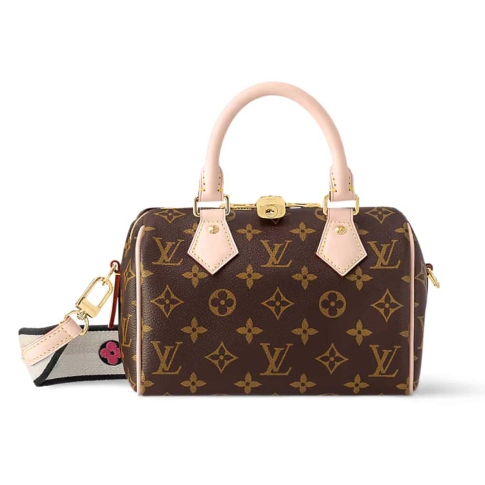 Louis Vuitton Speedy Bandoulière 20 Bag Black Strap Brown 20Cm M46234