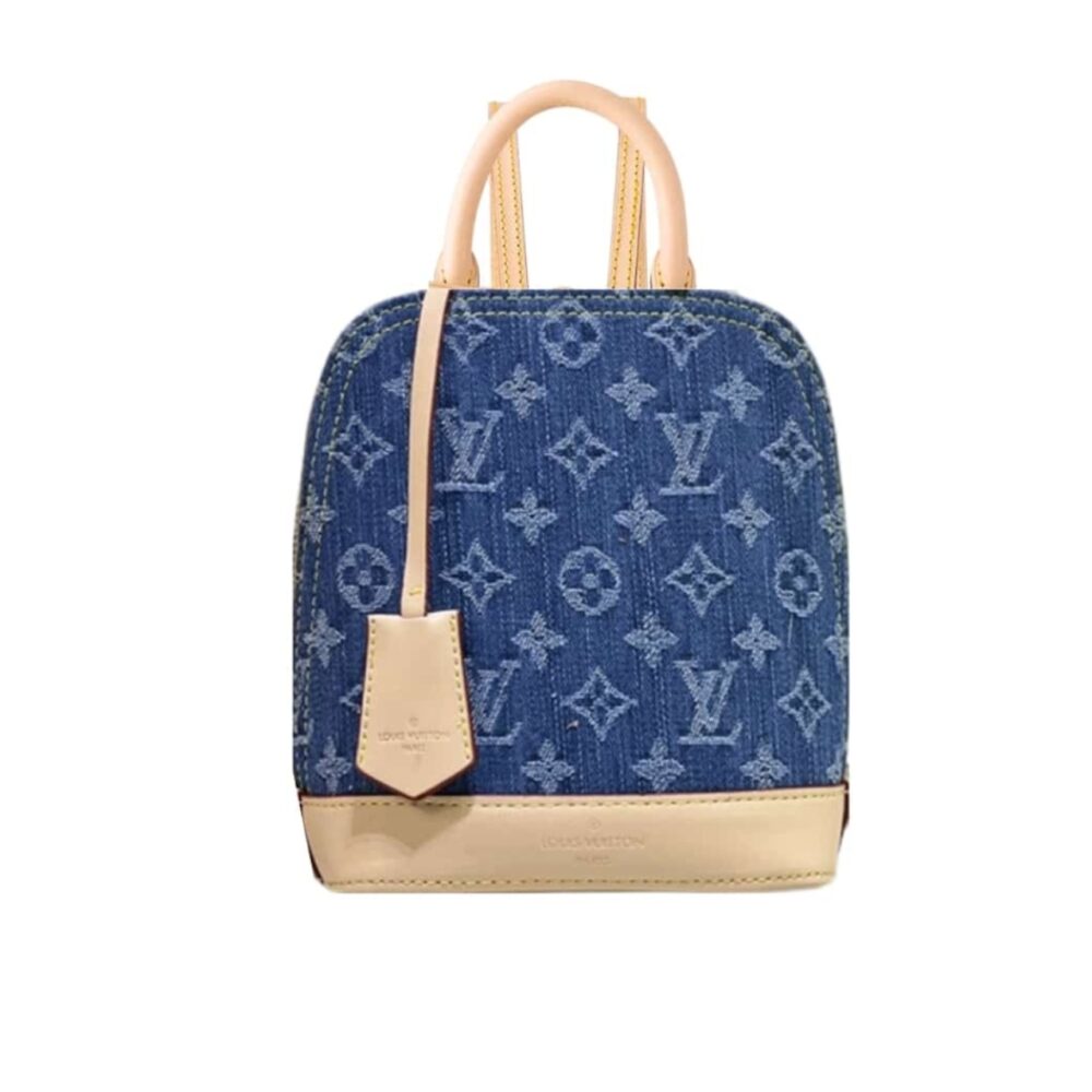 Louis Vuitton Alma Backpack Blue Denim 20Cm