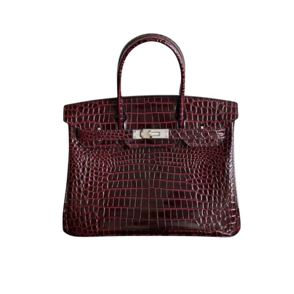 Hermes Birkin 30 Bordeaux Shiny Silver Hardware 30Cm