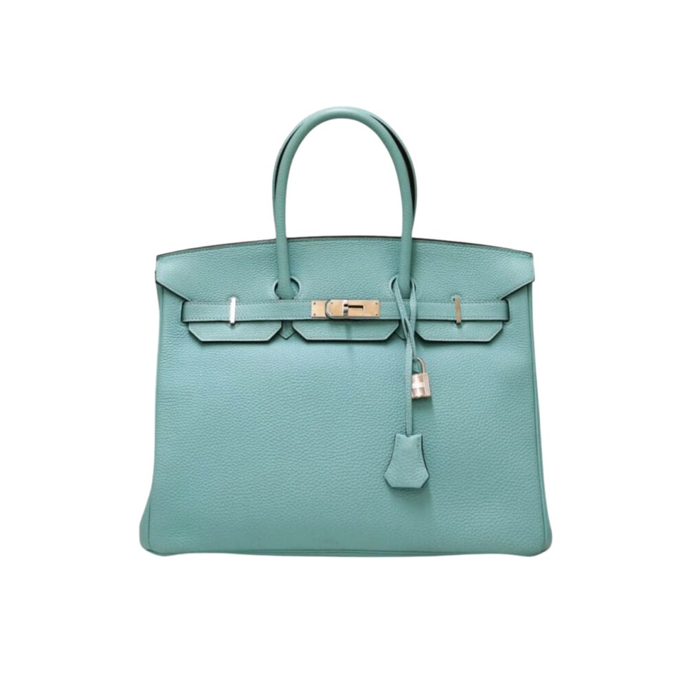 Hermes Birkin 30 Bag Paon Epsom Palladium Hardware Blue 30Cm