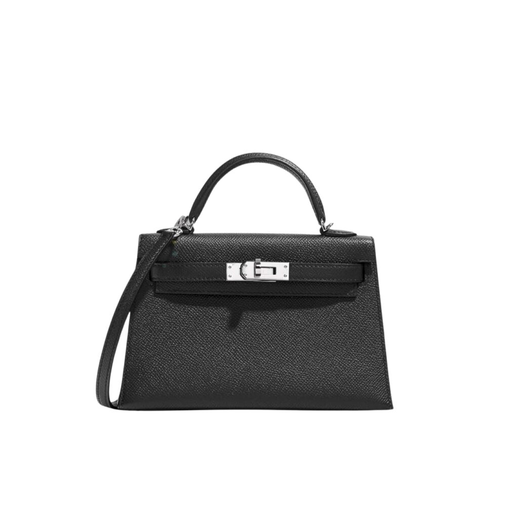 Hermes Kelly Mini Epsom Handbag Black 22Cm
