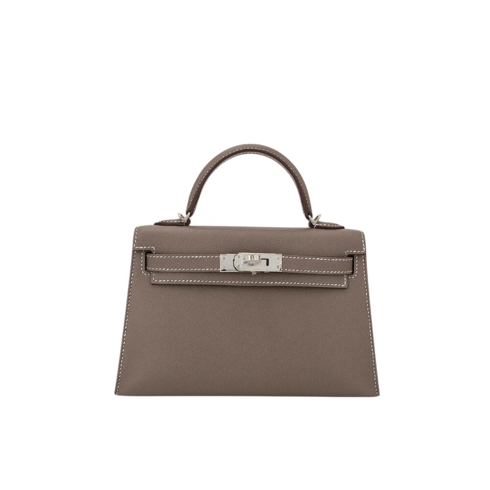 Hermes Kelly Mini Epsom Handbag Etoupe 22Cm