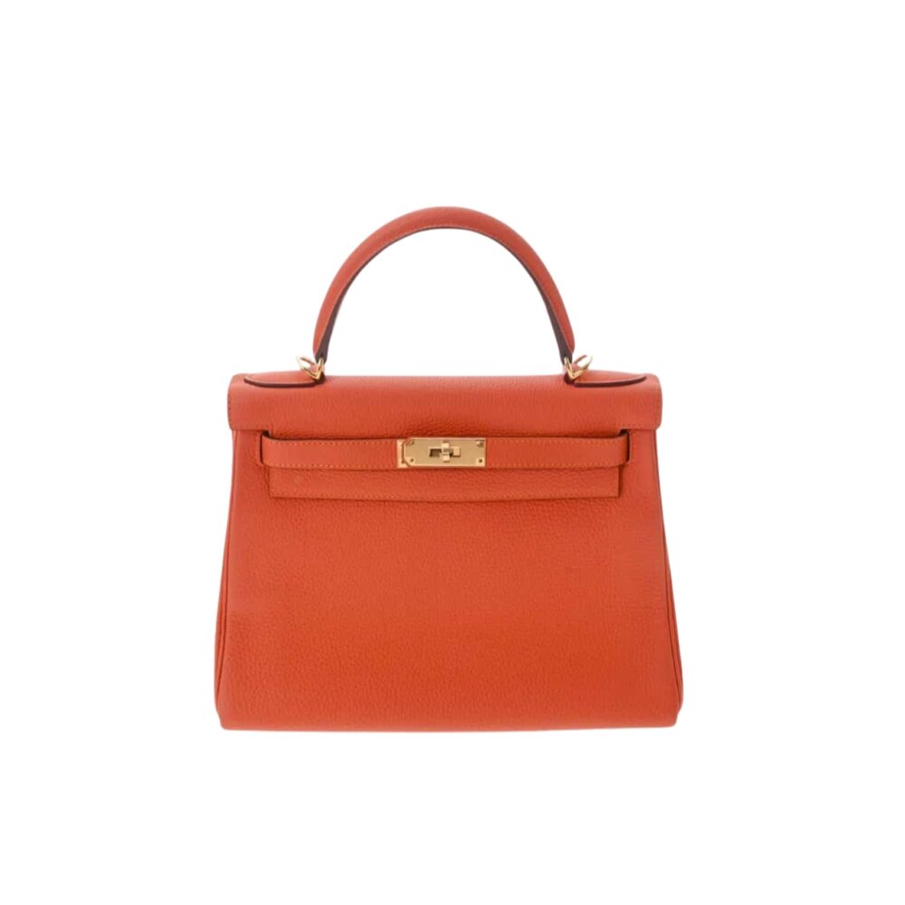 Hermes Kelly 25 Togo Handbag Orange 25Cm