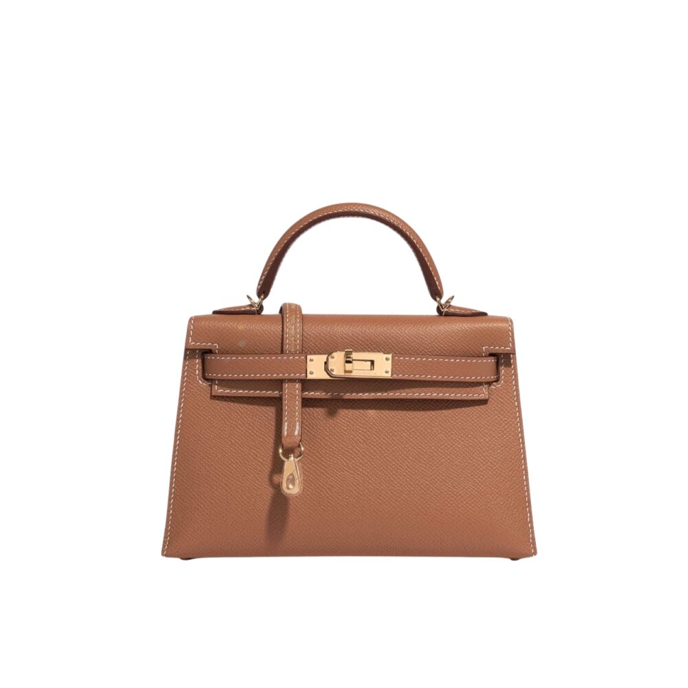 Hermes Kelly Mini Epsom Handbag Brown 19Cm