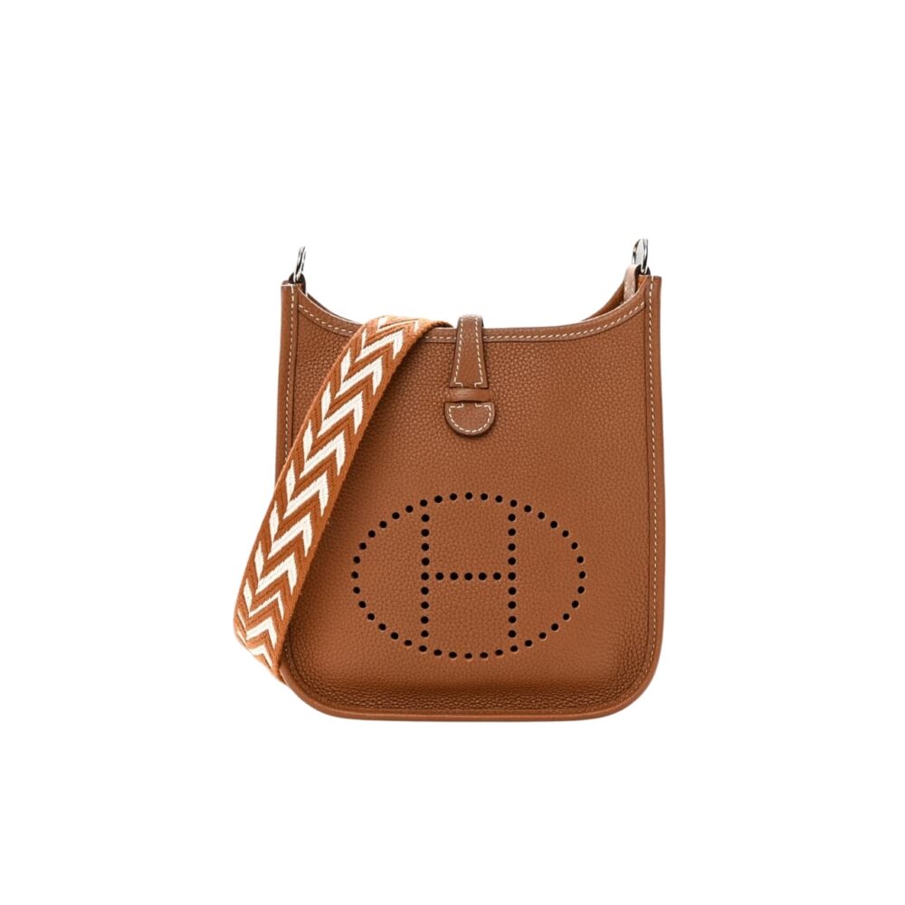Hermes Mini Evelyne Bag Dark Brown 17cm