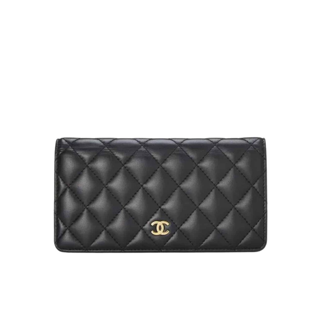 Chanel Black Quilted Classic Long Flap Wallet 19.5Cm