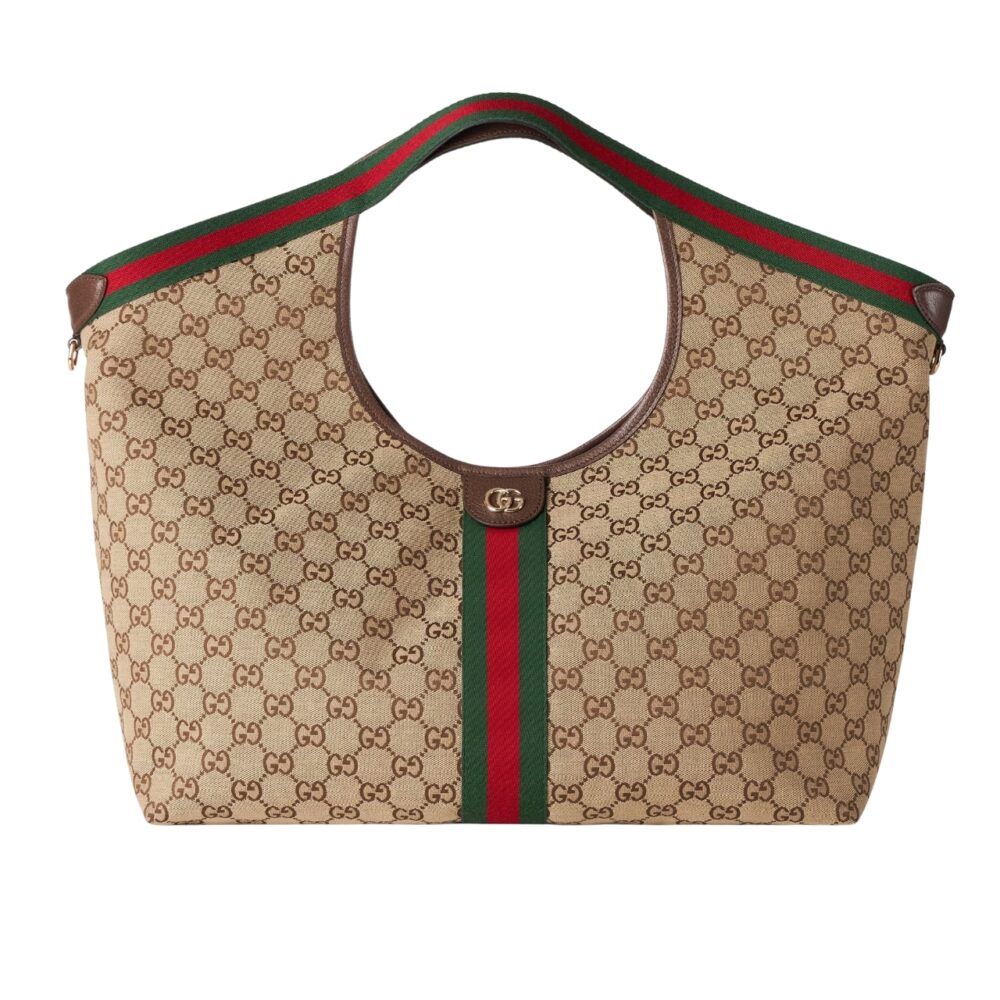 Gucci Giglio Large Tote Bag GG Canvas Beige and Dark Brown 60Cm 853971 FAFFP 2547