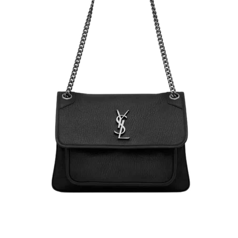 Saint Laurent Niki Vintage Medium In Grained Black 28Cm 633178Aacia1000
