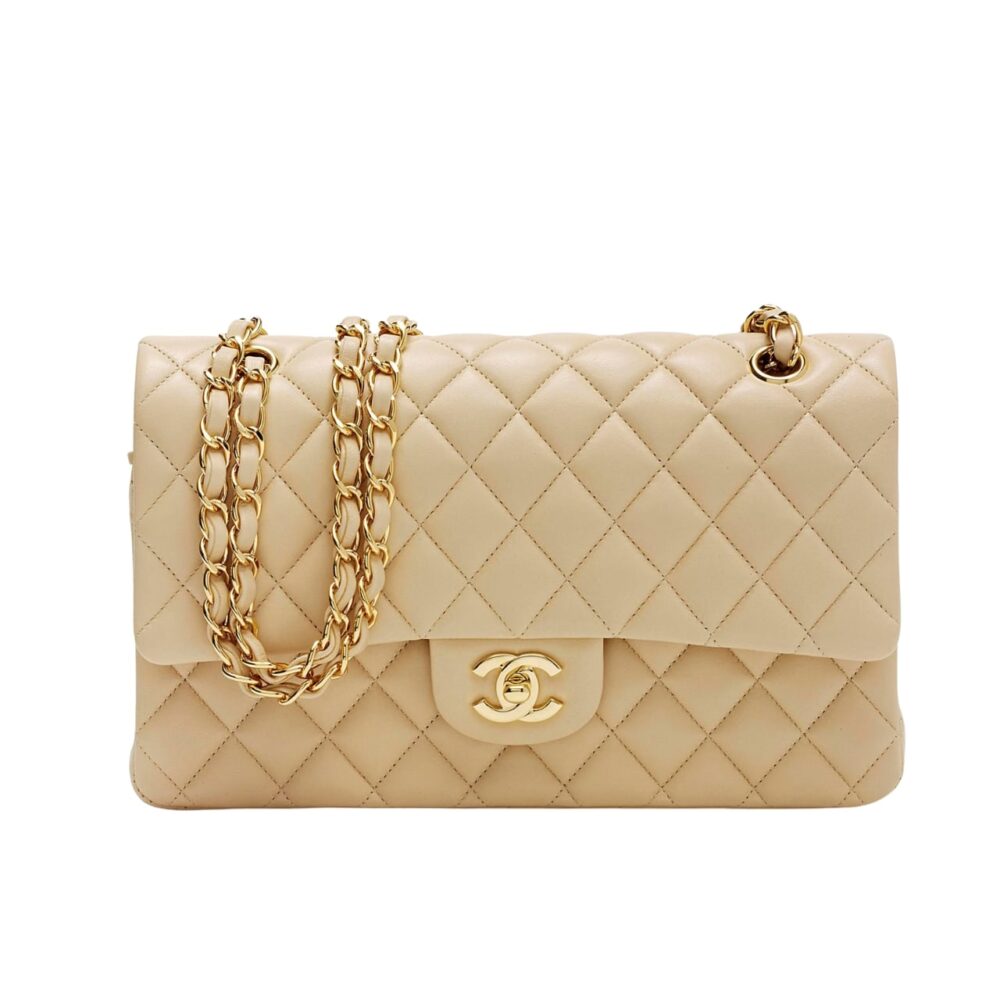 Chanel Classic Flap Beige Gold Hardware 25Cm