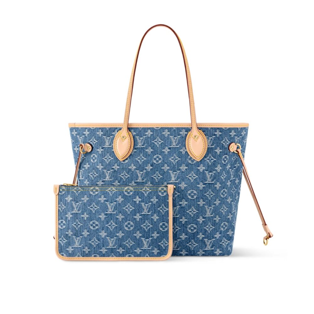 Louis Vuitton Neverfull MM Bag Denim Blue 31Cm M13192