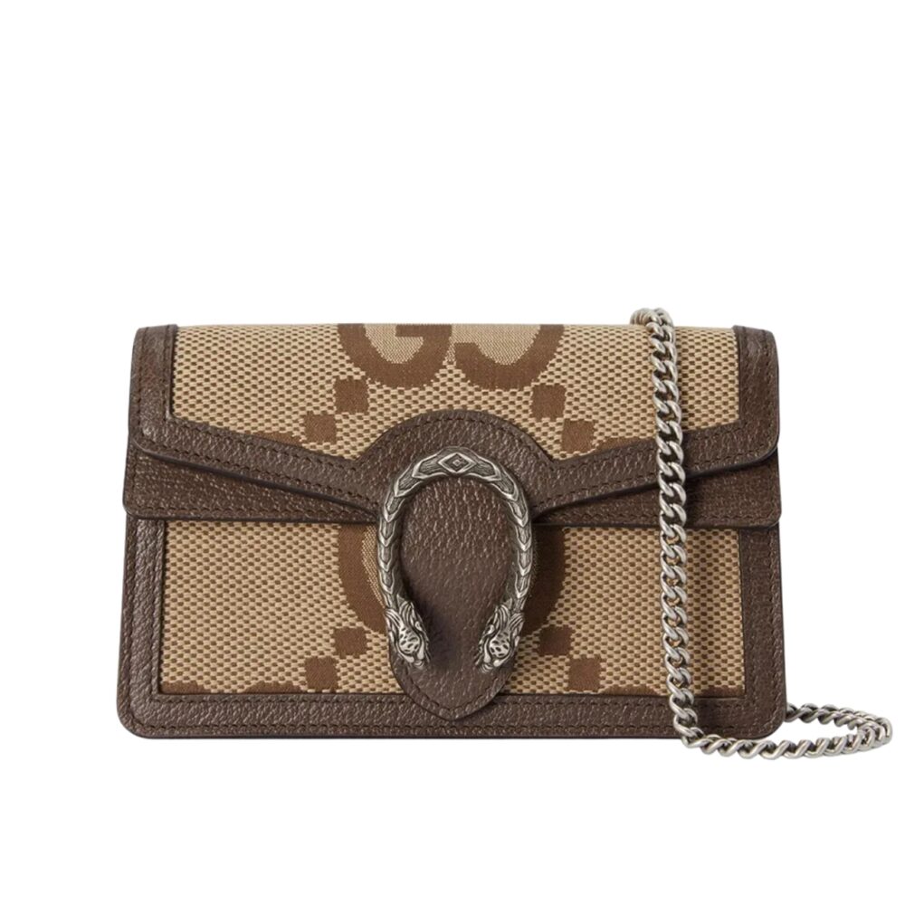 Gucci Dionysus Bag Jumbo GG Canvas Super Mini Brown 28Cm