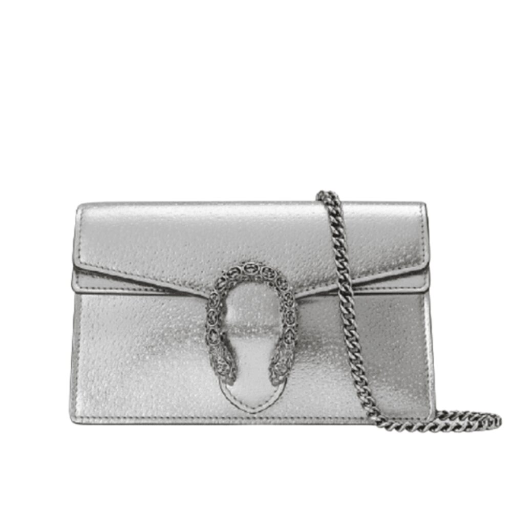 Gucci Women Dionysus Super Mini Crossbody Bag Silver 16Cm 476432 1TRBN 8173