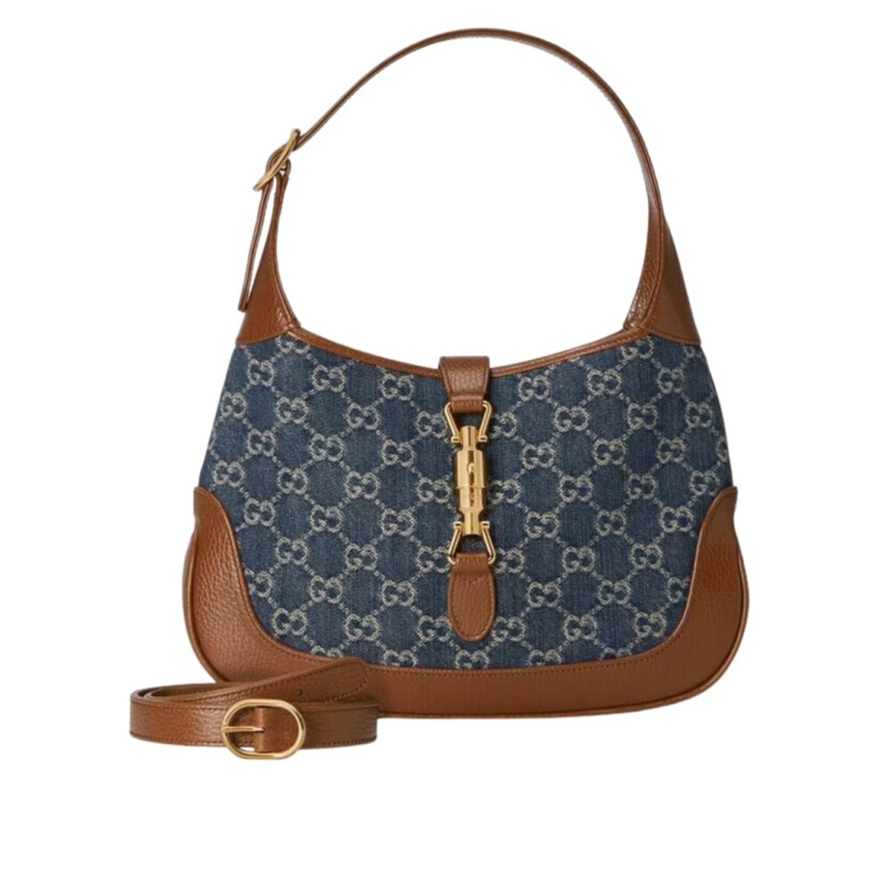 Gucci Jackie 1961 Small Shoulder Bag Blue And Ivory 28Cm 636706 2KQGG 8375