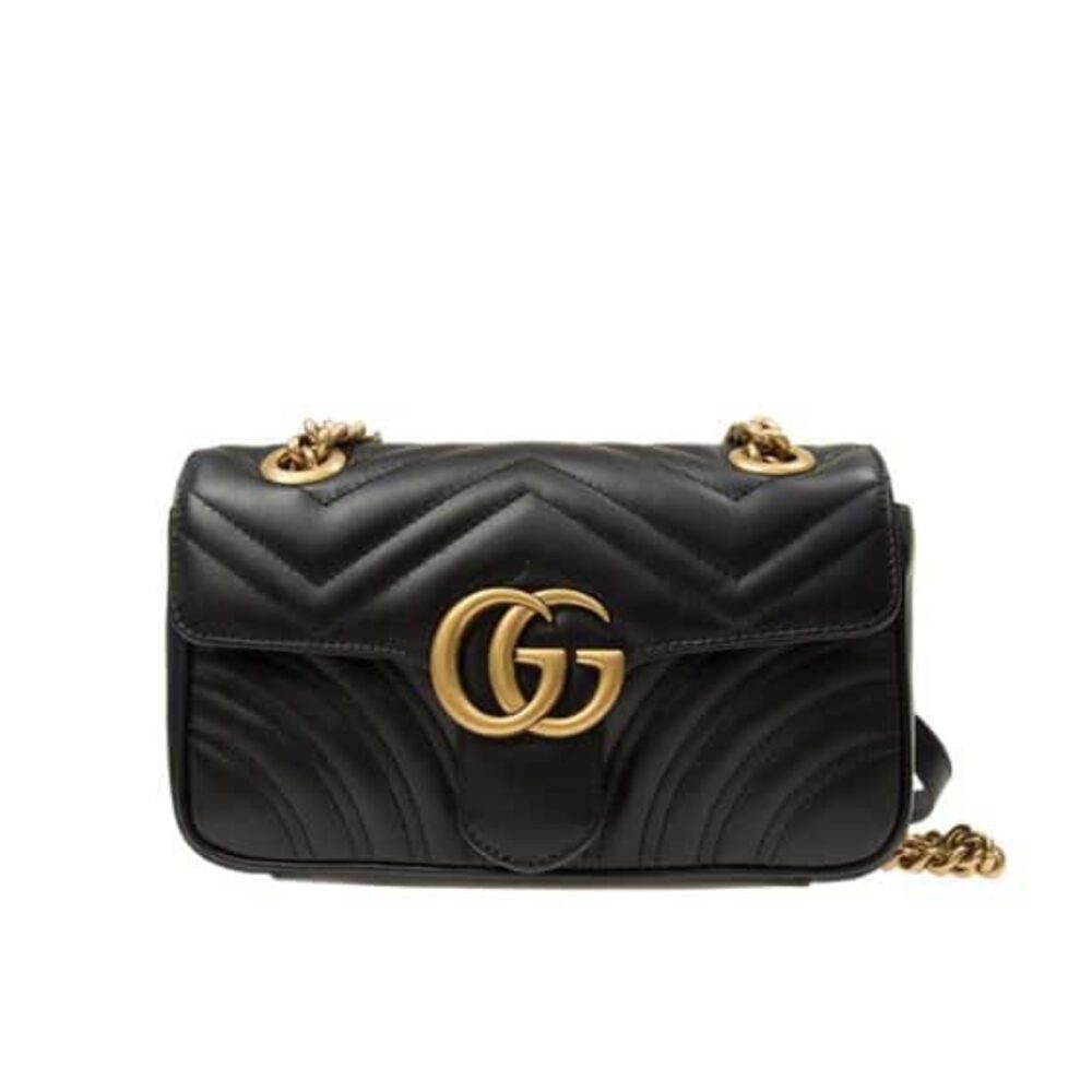 Gucci GG Marmont Matelassé Mini Bag Black 22Cm 446744 DTDIT 1000